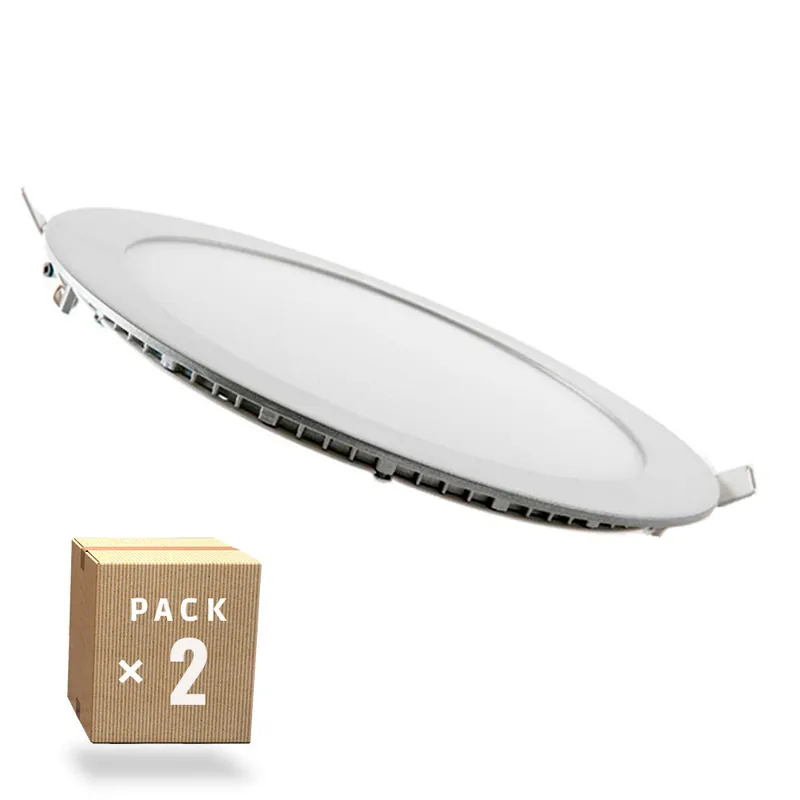 Balení 2 LED panelů 18W 1800Lm 6000ºK Kruhový 40 000H [JL-GP-LZ-3-M-CW-PK2-AP]