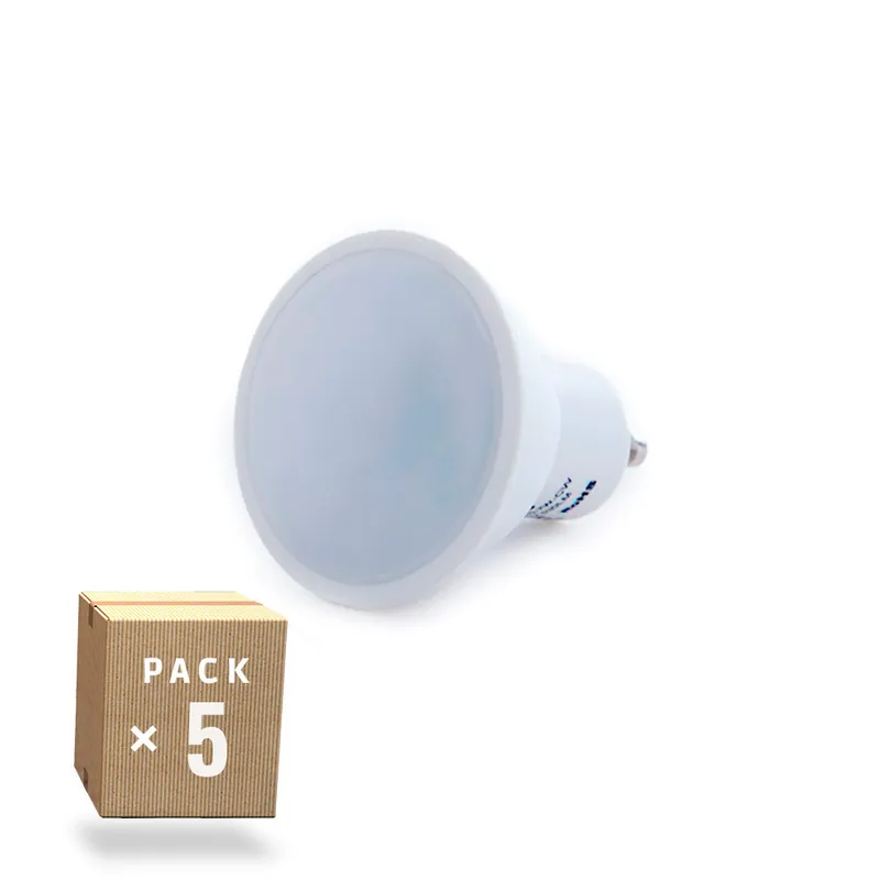 Balení 5 LED žárovek GU10 6W 500lm 4200ºK 40.000H [HO-GU10-SMD-6W-IC-W-PK5-AP]