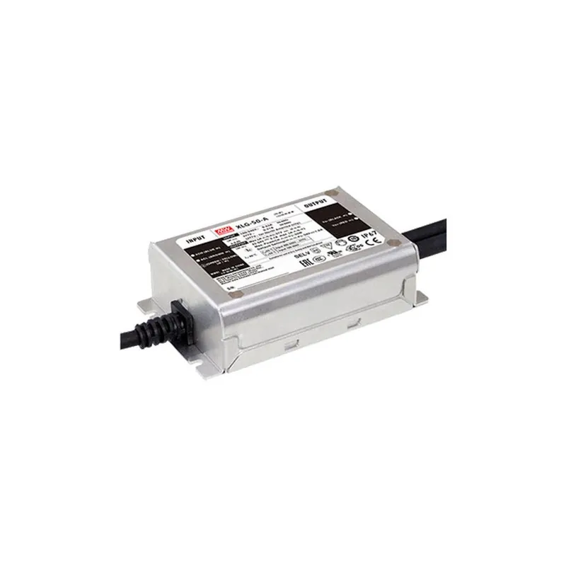 XLG-50-AB IP67 Driver MEANWELL Konstantní ANela V:: 90-305VAC Ven:: 22-54VDC Corriente 530-2100mA 50W PFC Potenciomet
