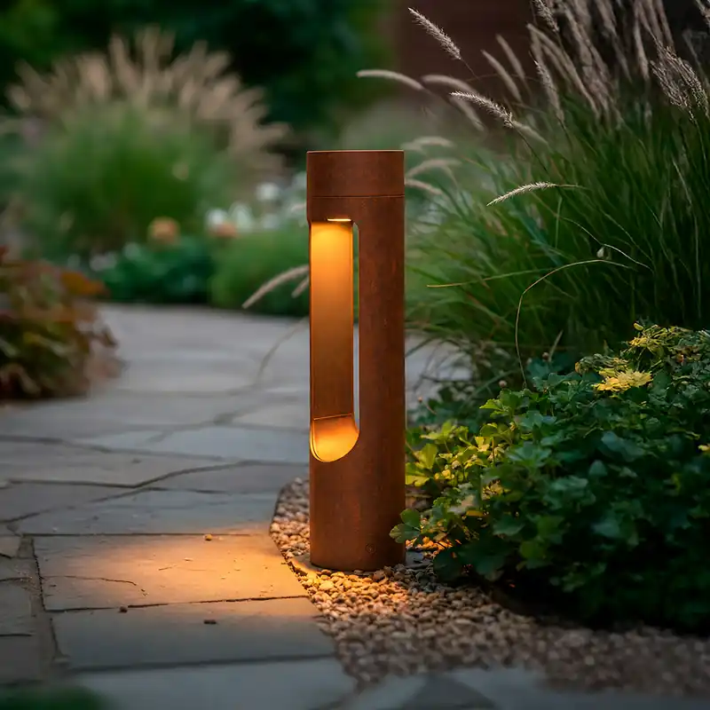 Udendørs LED-blinklys "Corona" 40 cm 10 W 220 VAC 3000 K Oxidbrun