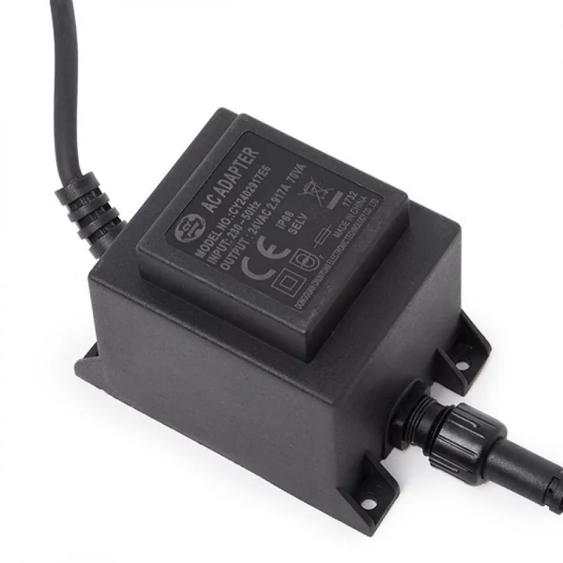 Transformátor LED 70W 230VAC/24VAC Ponierné IP68