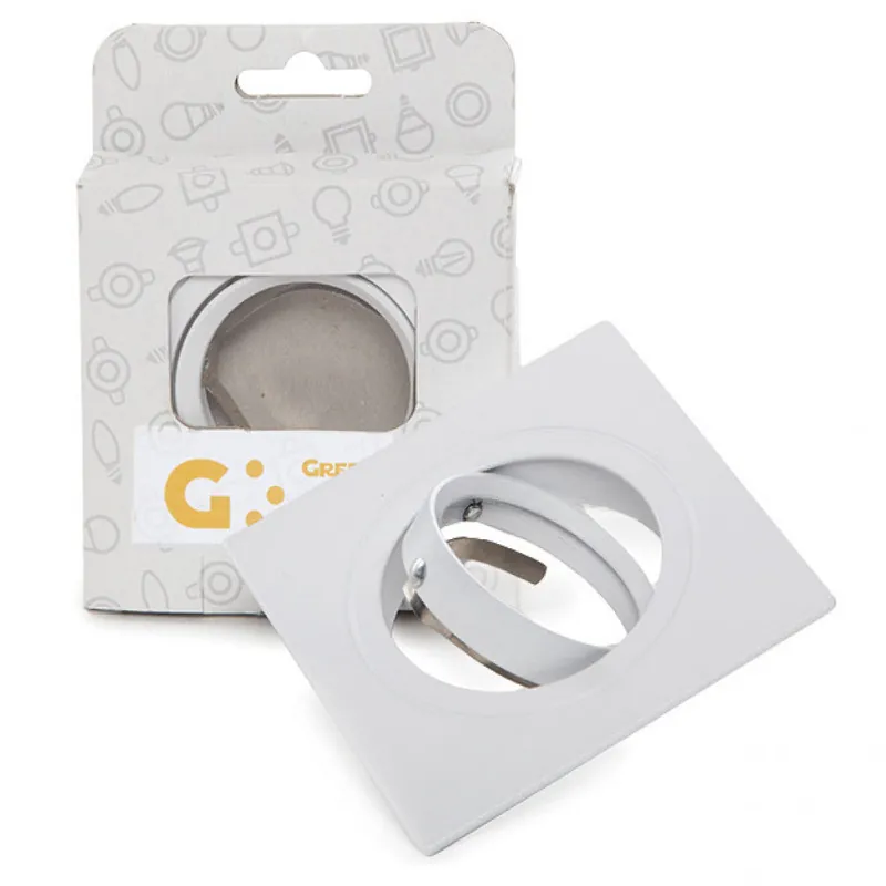 Zazvoniť Svetlomet Downlight Výklopný Námestie Hliník biely83/83Mm Prispôsobené Balenie
