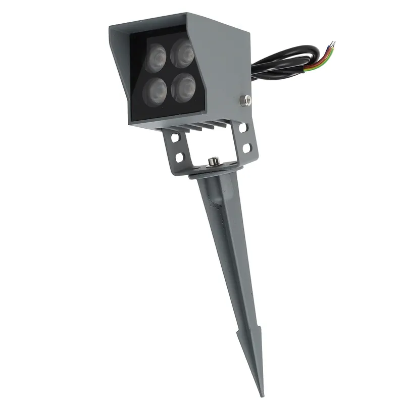 4W IP65 2700K LED bodové svietidlo s hrotom do záhrady, sivá povrchová úprava
