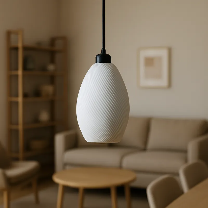 Závesná lampa „Paval“, biela/stropná rozeta/čierny kábel