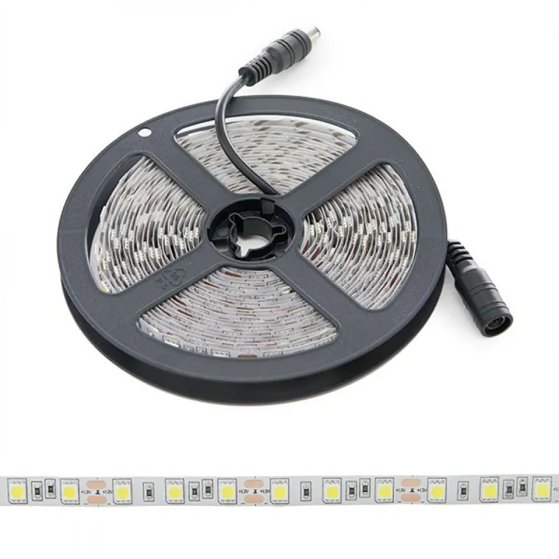 300 LEDin nauha 72W 3780Lm CRI85 6000ºK SMD5050 12VDC x5M 40000H [PL219009W]-kylmä valkoinen