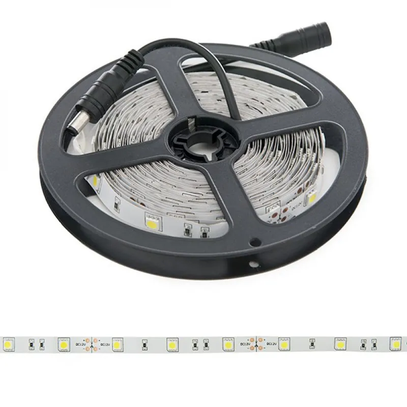 150 LEDin nauha 36W 2100Lm CRI85 6000ºK SMD5050 12VDC x5M 40000H [PL219007W]-kylmä valkoinen