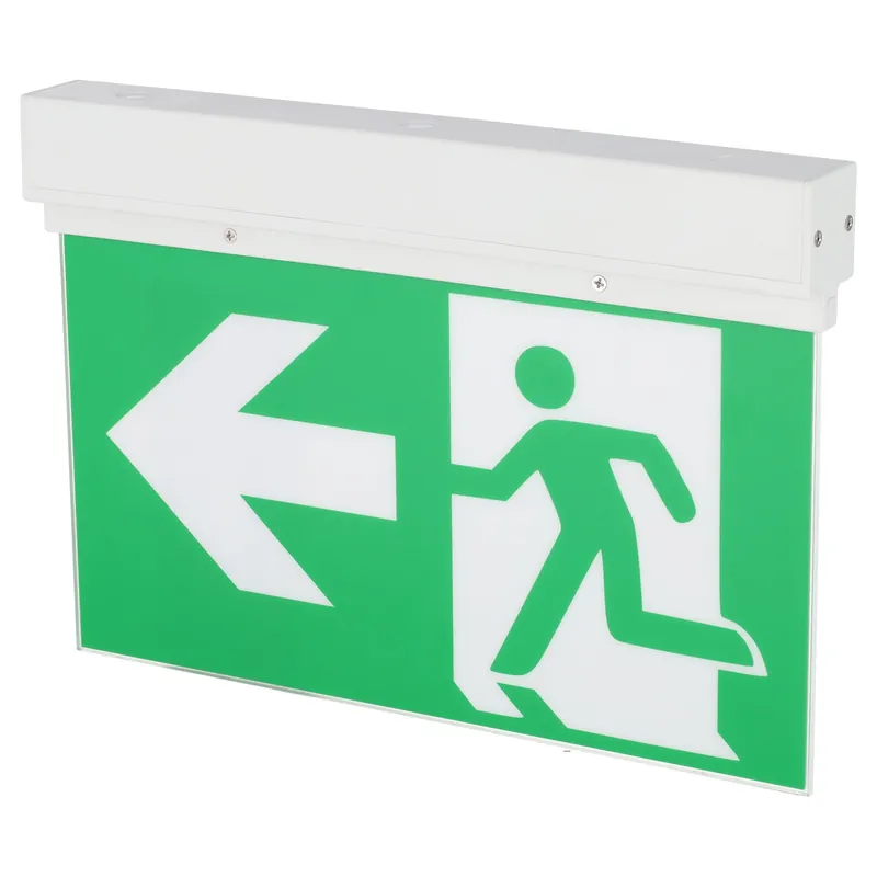 3 W:n pysyvä LED-pinta-hätävalo kaksipuolisella kyltillä ja itsetestauksella