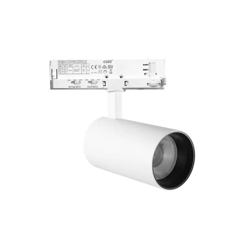 Yksivaiheinen LED-kiskovalaisin Power_Color Lämpötila Himmennettävä 20_25_30W 6000_4000_3000K Valkoinen [ATL080030-M]