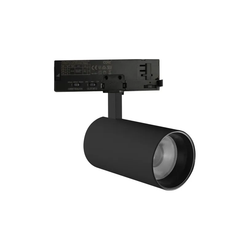 Yksivaiheinen LED-kisko-kohdevalo Power_Color Lämpötila Himmennettävä 20_25_30W 6000_4000_3000K Musta [ATL080030-MB]