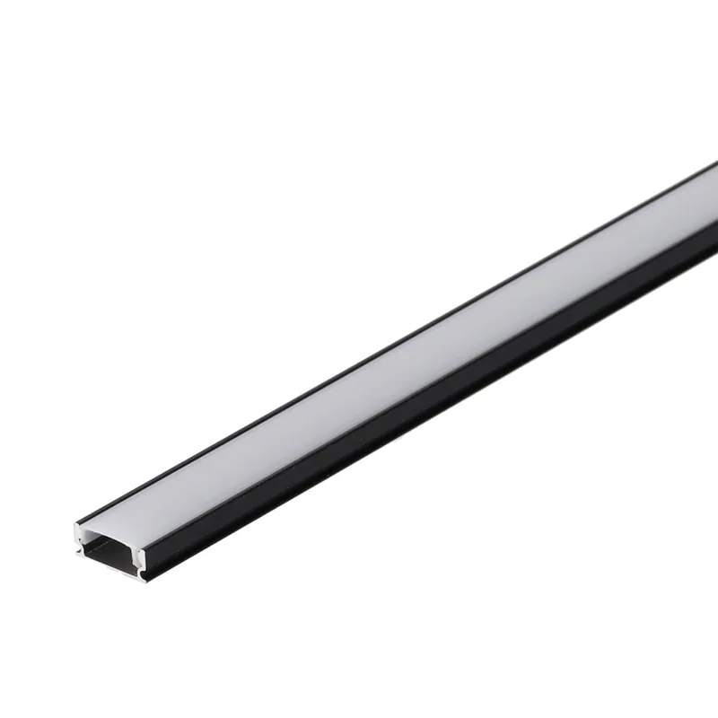 Zwart aluminium profiel voor LED-strip - Opaal diffuser