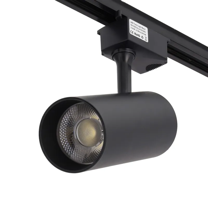 30W COB dimbare, flikkervrije enkelfasige railspot, wit CCT (instelbare lichtkleur), 3000-6000ºK [1916-TL-30W-M-CCT-B]