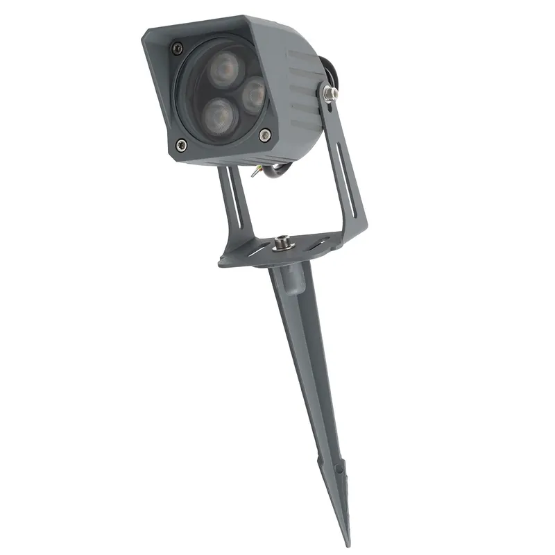 3W IP65 2700K LED-spot met grondpen voor de tuin, grijze afwerking