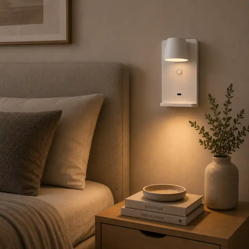 Wandlamp om te lezen met USB-poort "Lumo" 6W Draadloos opladen voet