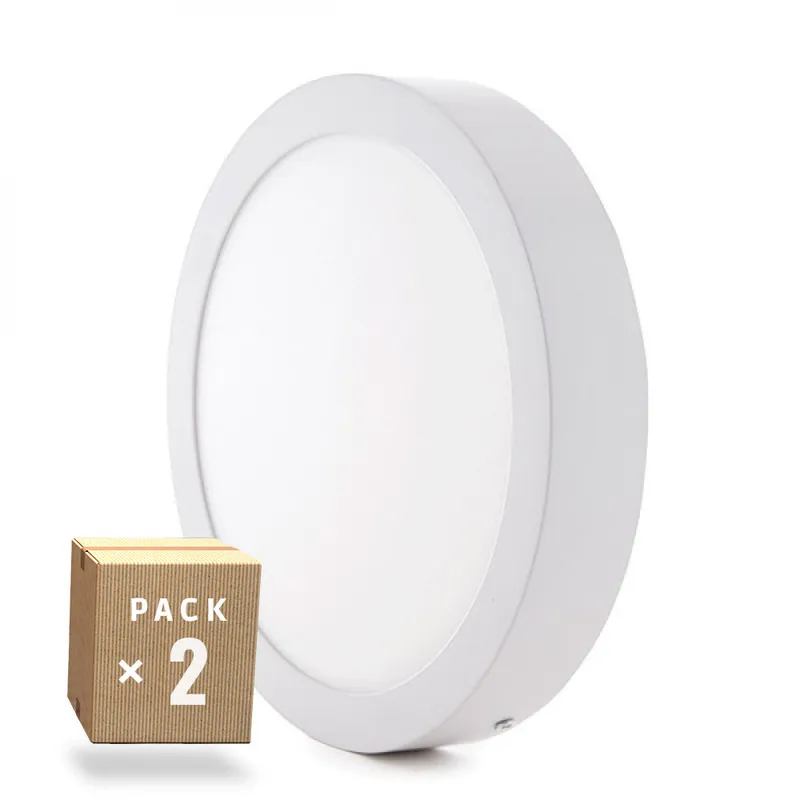 2er-Pack LED-Deckenleuchten 24W 1900Lm 6000ºK Oberfläche 40.000H [HO-PLAF-C-24W-CW-PK2-AP]