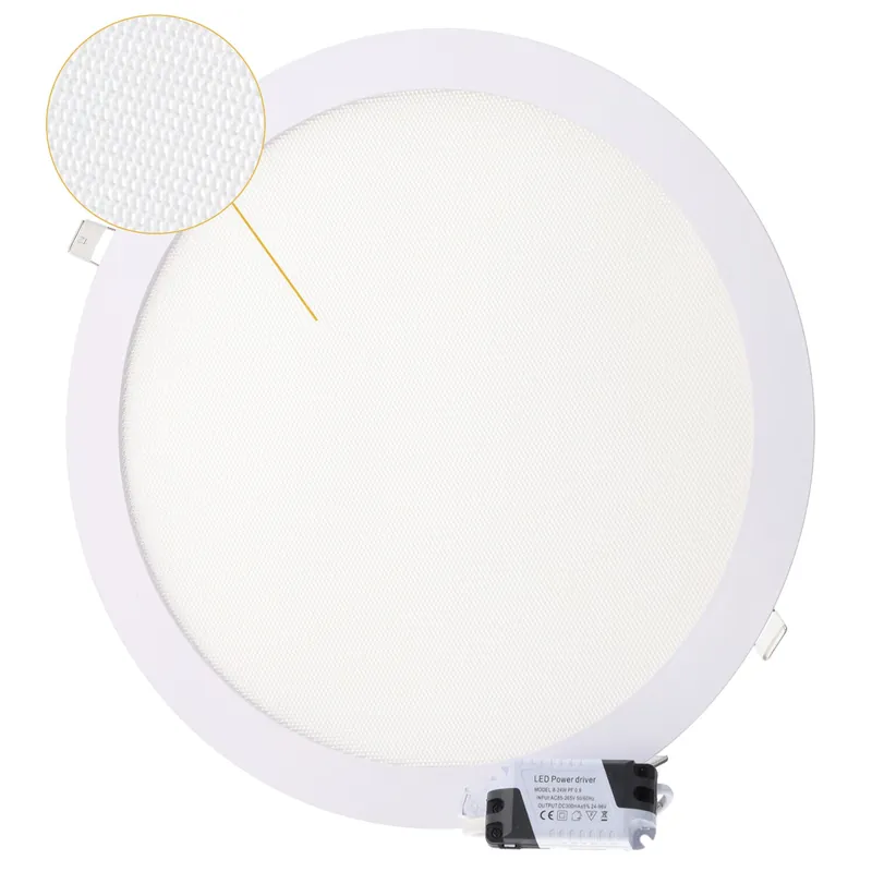 25 W, 2.500 lm, kreisförmiges LED-Panel, CCT (Einstellbar Lichtton), UGR17, 40.000 h