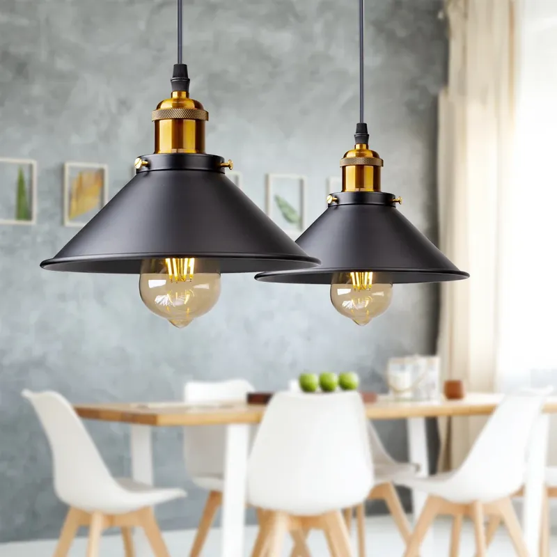 Suspension Industrielle Noire et Cuivre