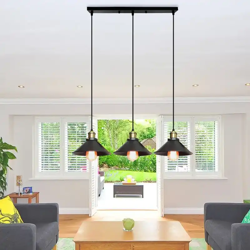 Suspension 3 Lampes Industrielle