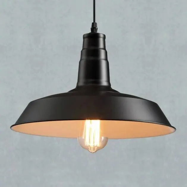 Suspension Industrielle Metal Noir