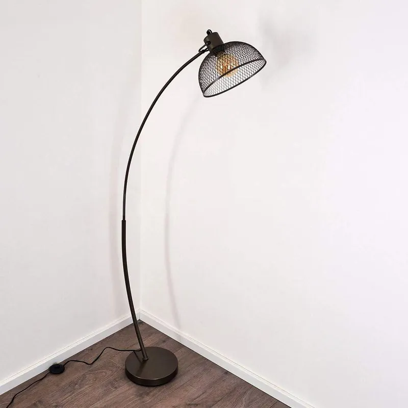 Lampadaire Industriel Vintage Grillagé
