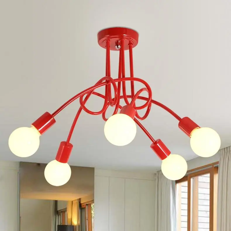 Plafonnier Industriel Rouge