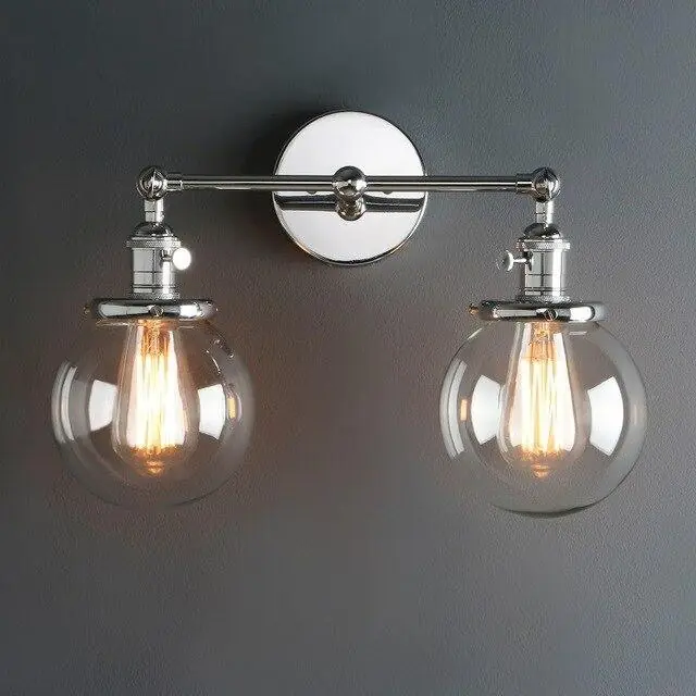 Applique Murale Industrielle Double Chrome