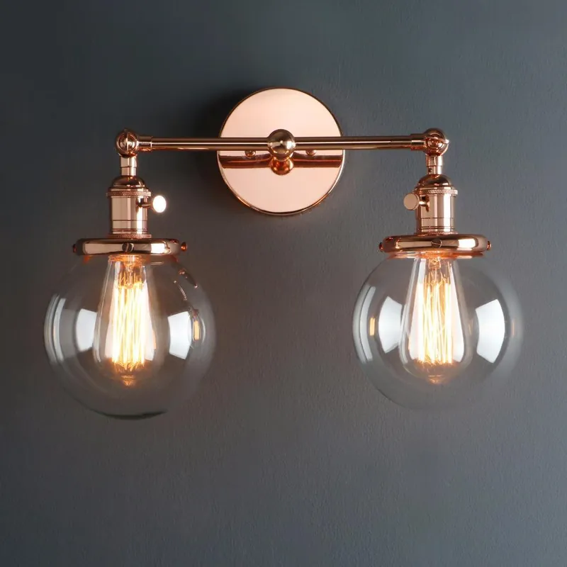 Applique Murale Industrielle Double Pink Gold