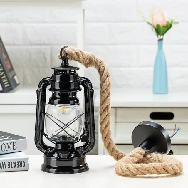 Suspension Lanterne Industrielle Noire