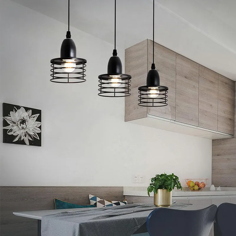 Suspension Industrielle Design Noir
