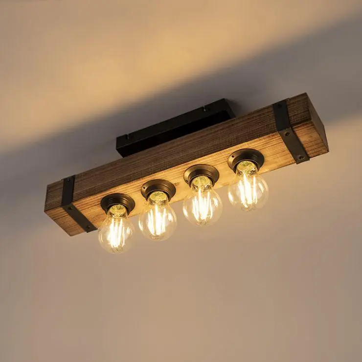 Plafonnier Poutre en Bois