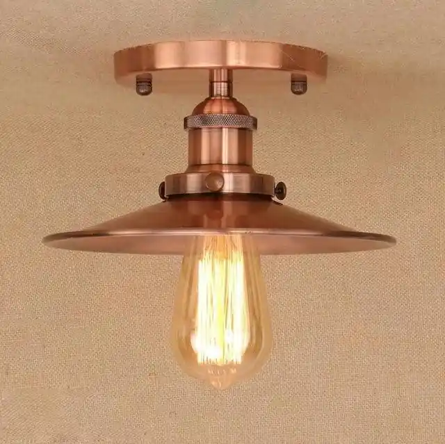 Plafonnier Industriel Vintage 1910 - Bronze