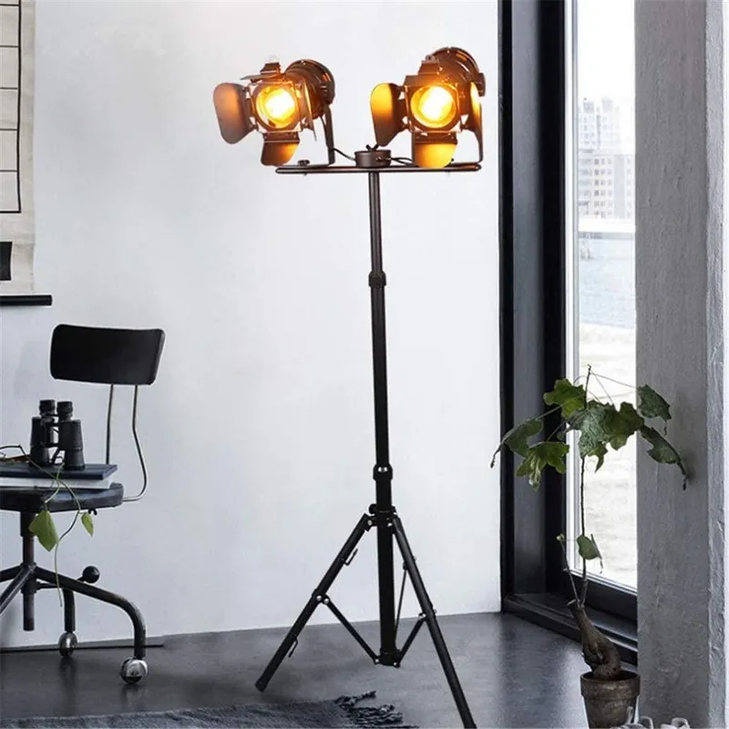 Lampadaire Cinema Industriel Double