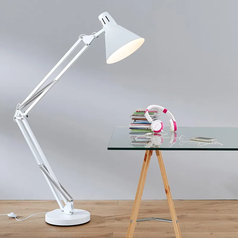 Lampadaire Salon Industriel Articulé Blanc