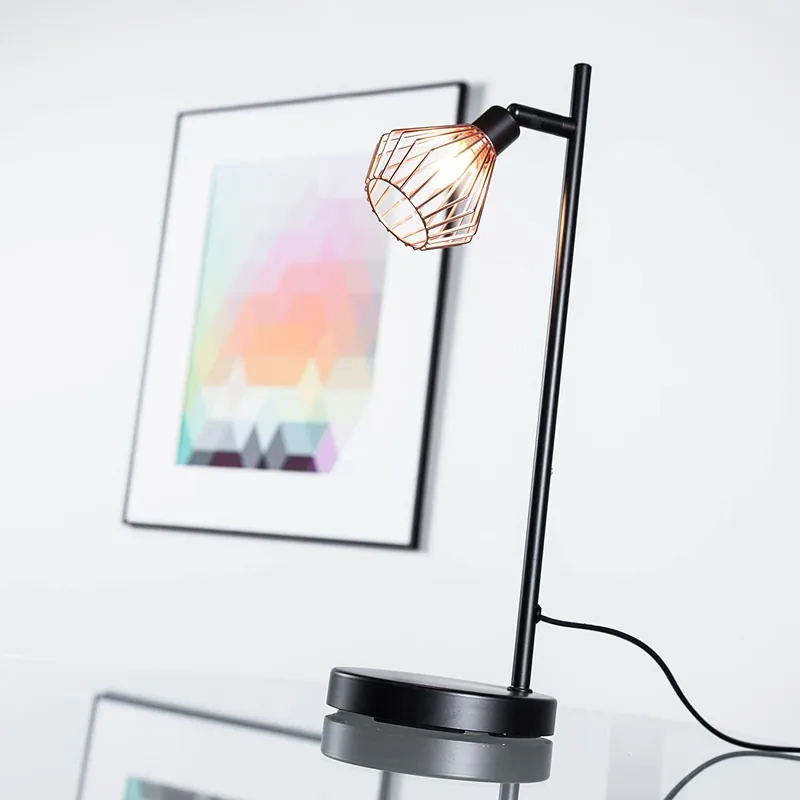 Lampadaire Industriel Noir XS Cage Cuivre