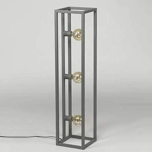 Lampadaire Salon Industriel Gris Triple