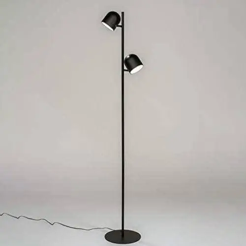 Lampadaire Industriel Noir 2 Spots