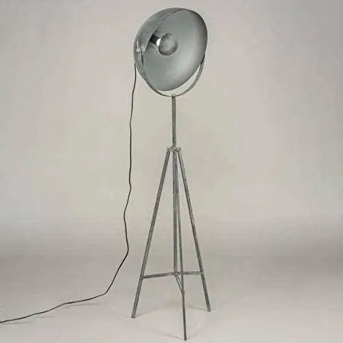 Lampadaire Trepied Industriel Loft Gris Béton