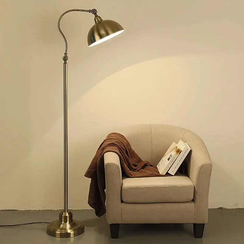 Lampadaire Salon Industriel Laiton Chic