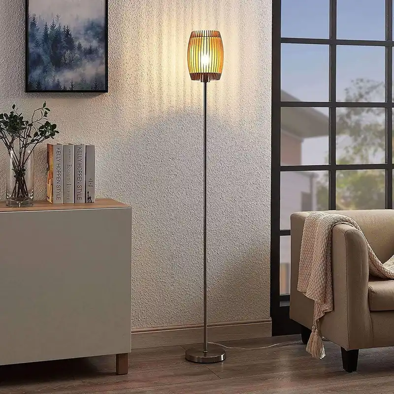 Lampadaire Salon Industriel Abat Jour Bois
