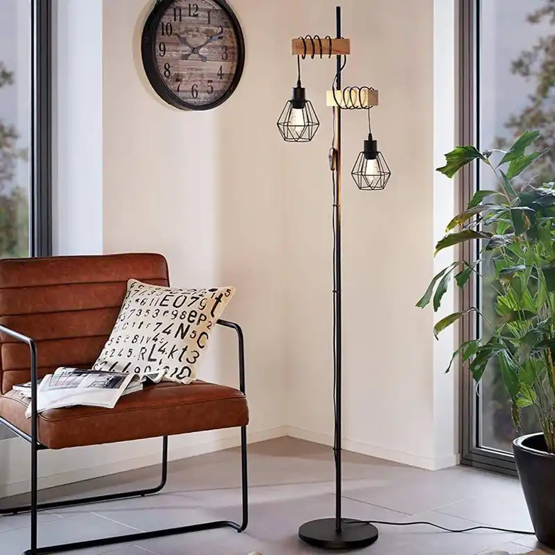 Lampadaire Salon Industriel Rétro Cages