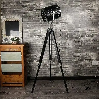 Lampadaire Industriel Noir Tonneau
