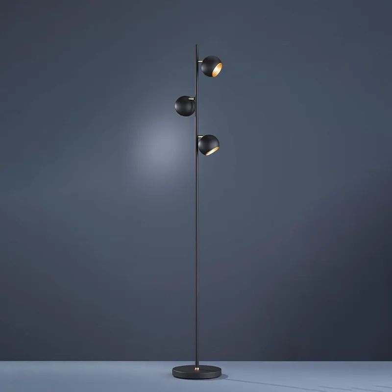 Lampadaire Industriel Noir Trio