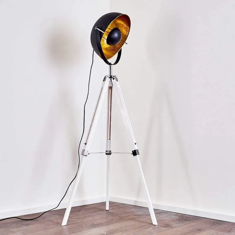 Lampadaire Trepied Industriel Moon - Pied Blanc