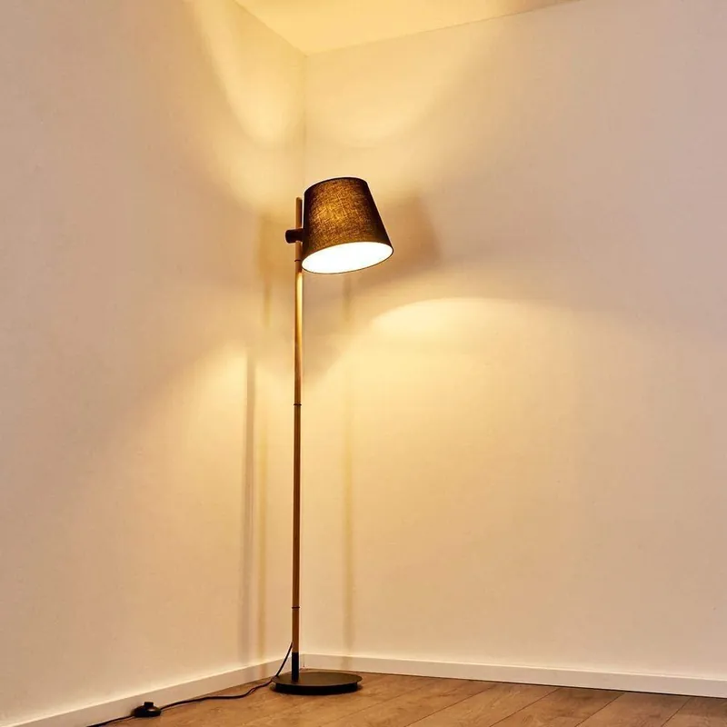 Lampadaire Salon Industriel Bois Scandinave