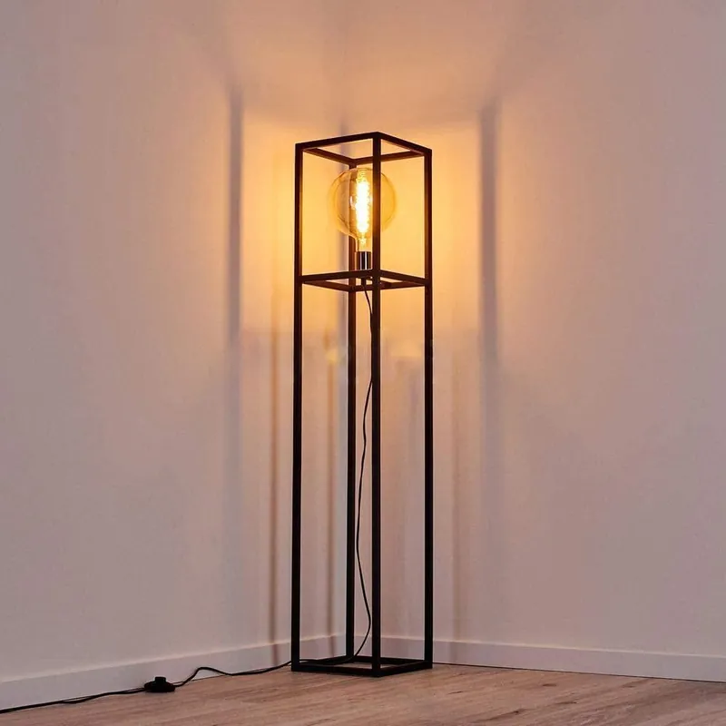 Lampadaire Industriel Noir Box
