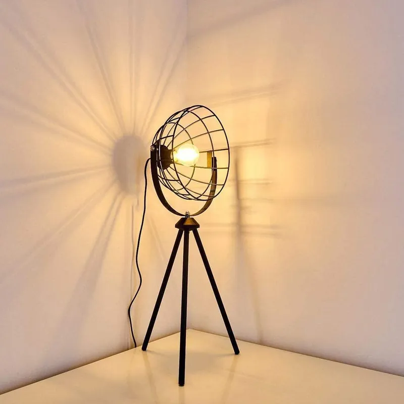Lampadaire Industriel Noir Moon Brut XS