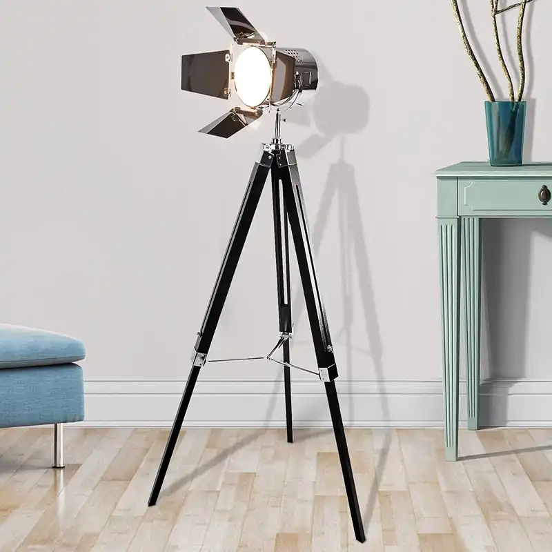 Lampadaire Trepied Industriel Retro - Pied Noir