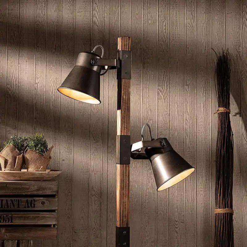 Lampadaire Salon Industriel Bois