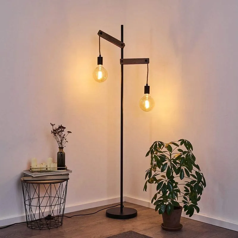 Lampadaire Salon Industriel Vintage Bois