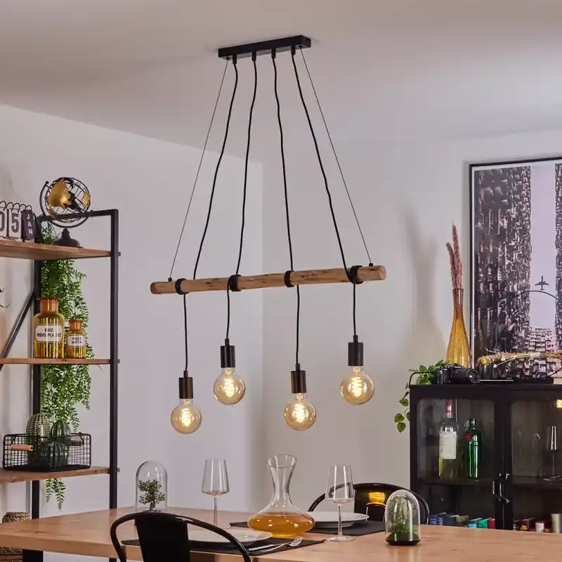 Lustre Bois Flotté Industriel