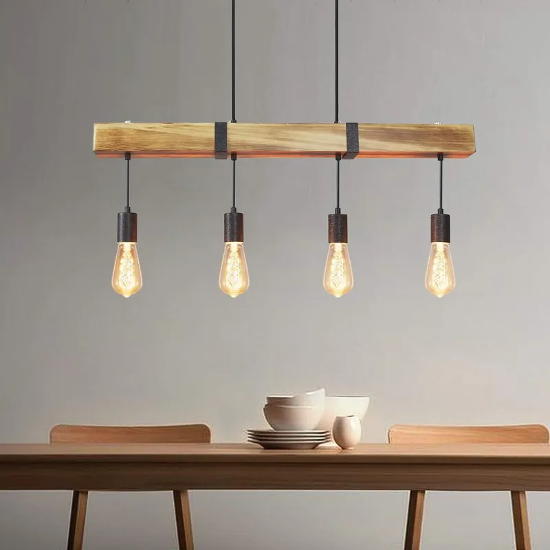 Lustre Industriel Bois et Métal
